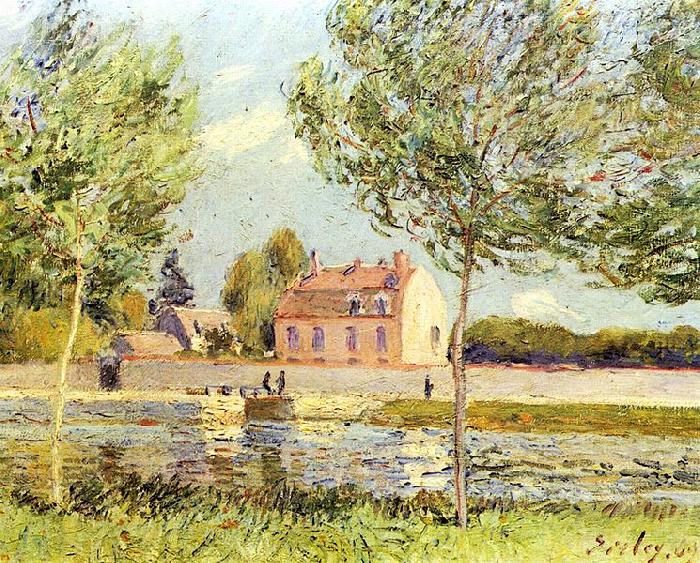 Alfred Sisley Hauser am Ufer der Loing